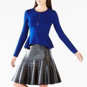 BCBG Jaynie Long-Sleeve Peplum Top